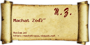 Machat Zoé névjegykártya